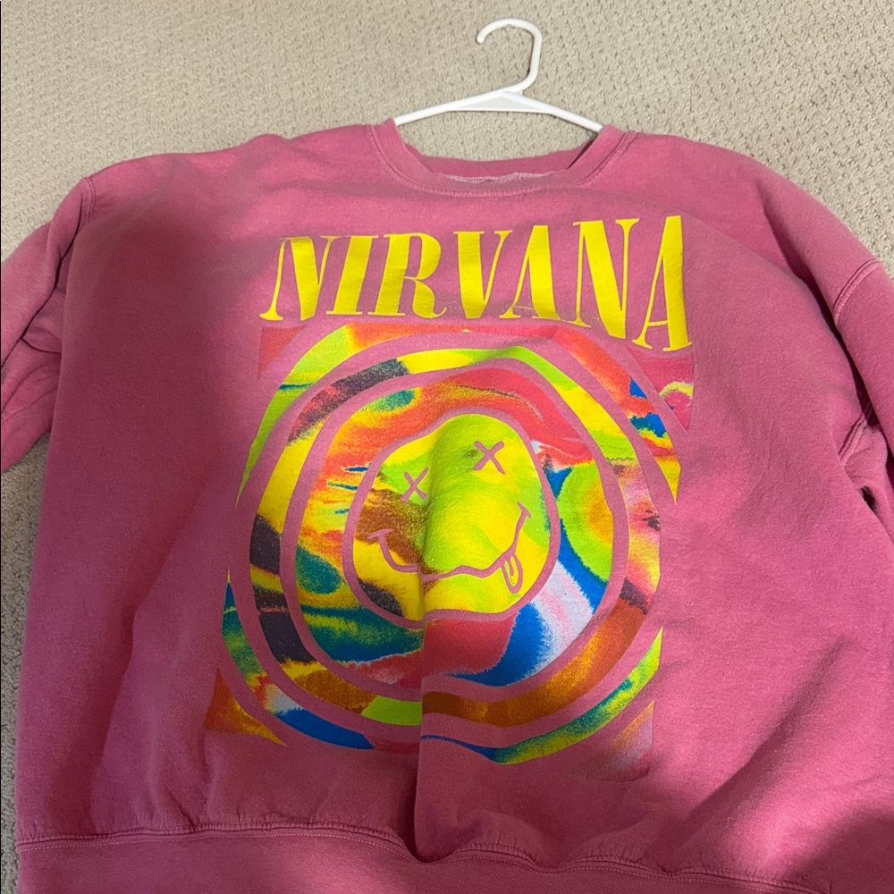 NIRVANA women’s Sweatshirt in Pink with Colorful Graphic